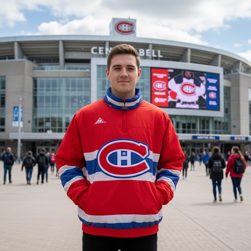 Montreal Canadiens Vintage 1990s NHL Apex One Quarter Zip Puffer Pullover Jacket
